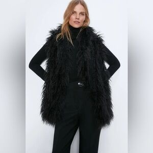 Zara  Faux Fur Vest Size Small NWT
